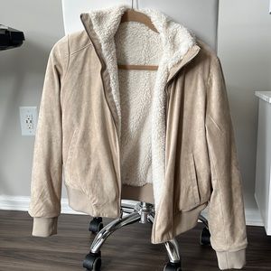 Faux suede Sherpa reversible jacket